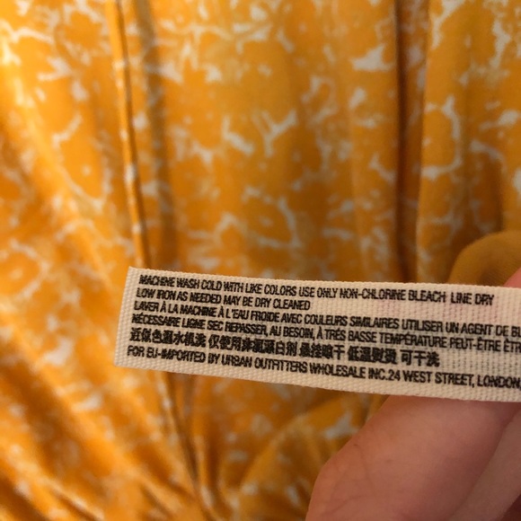 Free People All Tucks Printed Bodysuit Yellow Boho - Picture 7 of 7